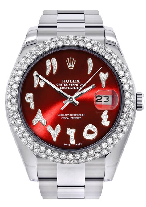 rolex red arabic dial|rolex datejust 41mm arabic dial.